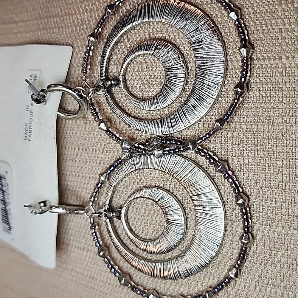 Free People Iridescent Abalone Hoop Drop Earrings - Picture 7 of 11